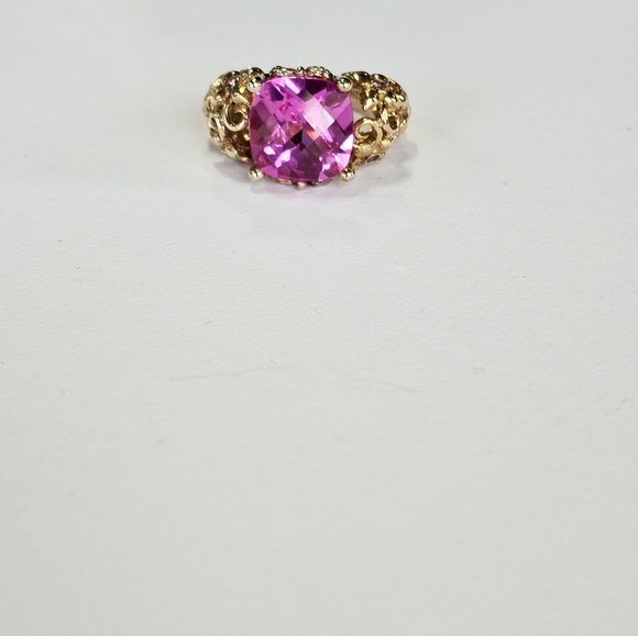 Vintage Technibond Pink Sapphire 💗 14k over Sterling Silver Sz 6! ✨️ - Picture 9 of 15